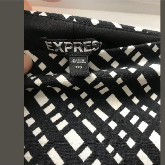 Express Stretch High Waist Pencil Skirt Black/Wht - Picture 3 of 8